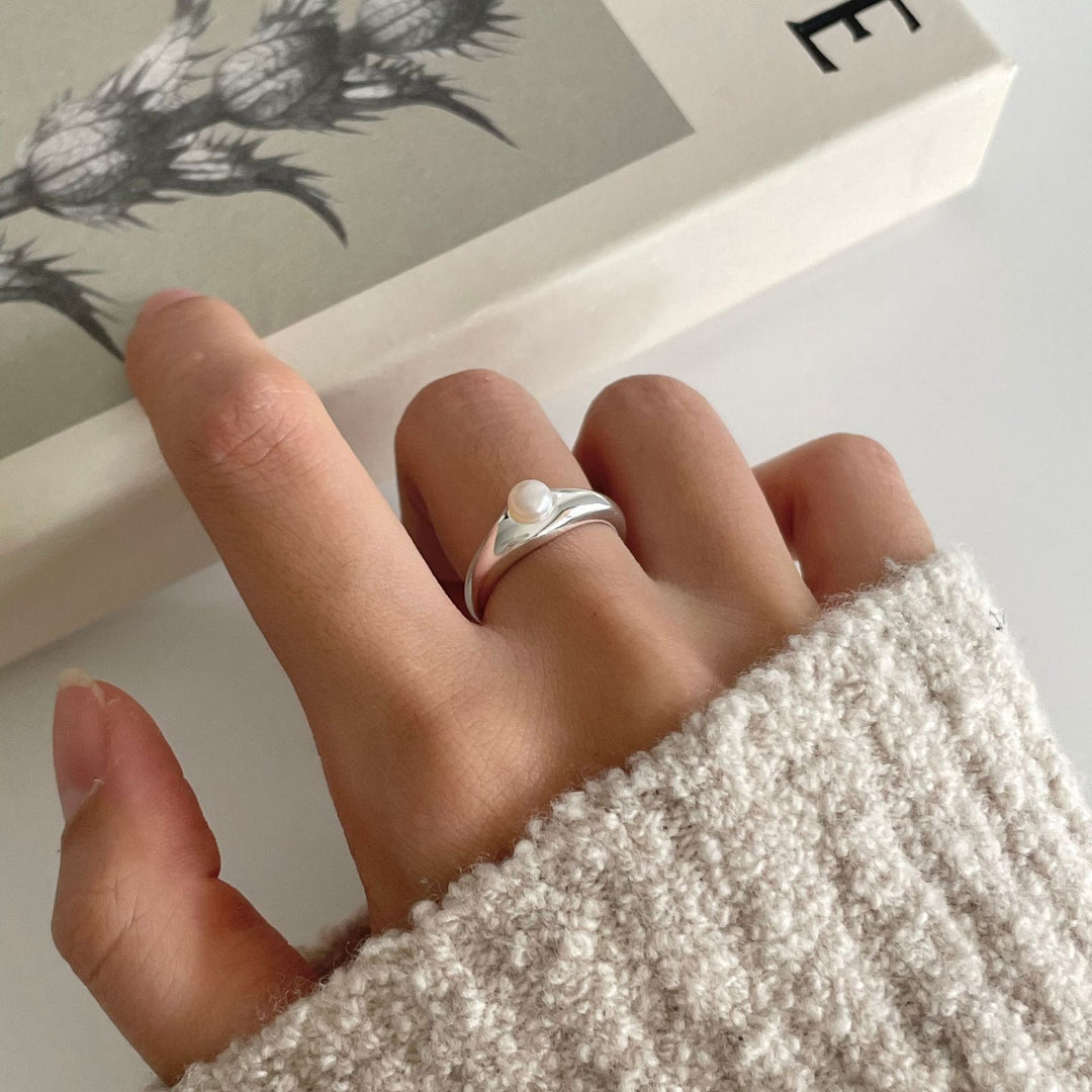 Melted Pearl 925 Sterling Silver Ring