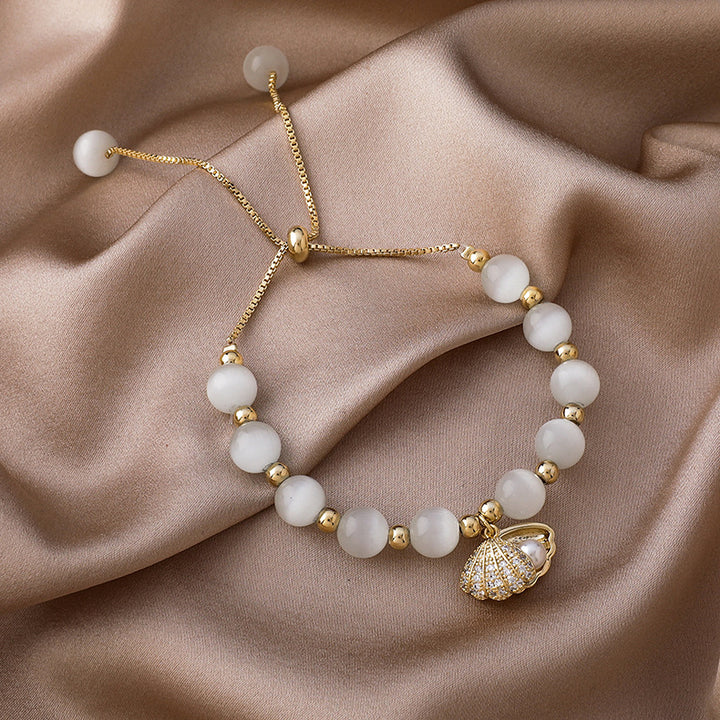 Seashell Opal Bead Bracelet