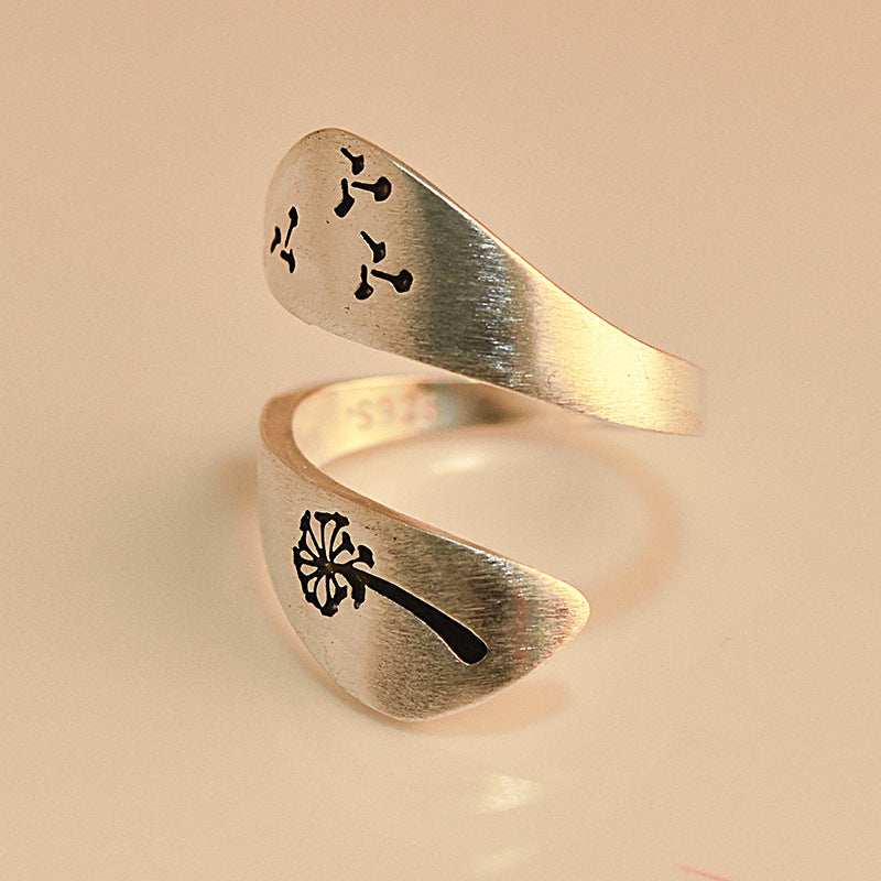 'Make A Wish' Sterling Silver Dandelion Ring