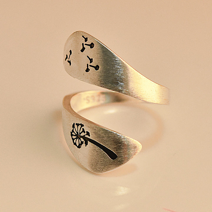 'Make A Wish' Sterling Silver Dandelion Ring