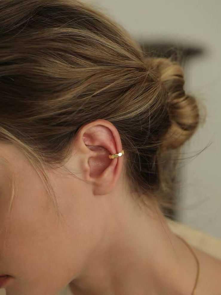 Sterling Silver Zirconia Geometric Ear Cuff