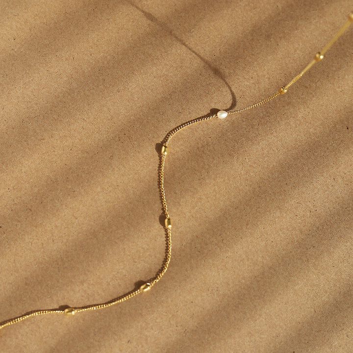 Freshwater Pearl and Rice Bead Necklace