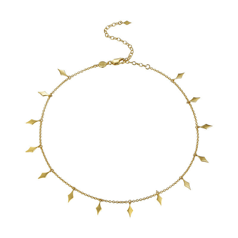 Sterling Silver Diamond Sequin Necklace