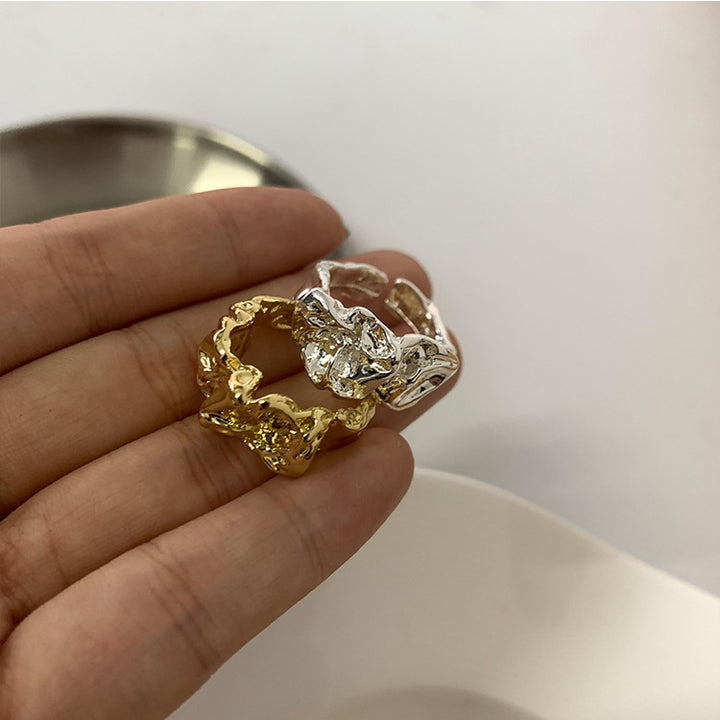 Metal Folded Lava Ring