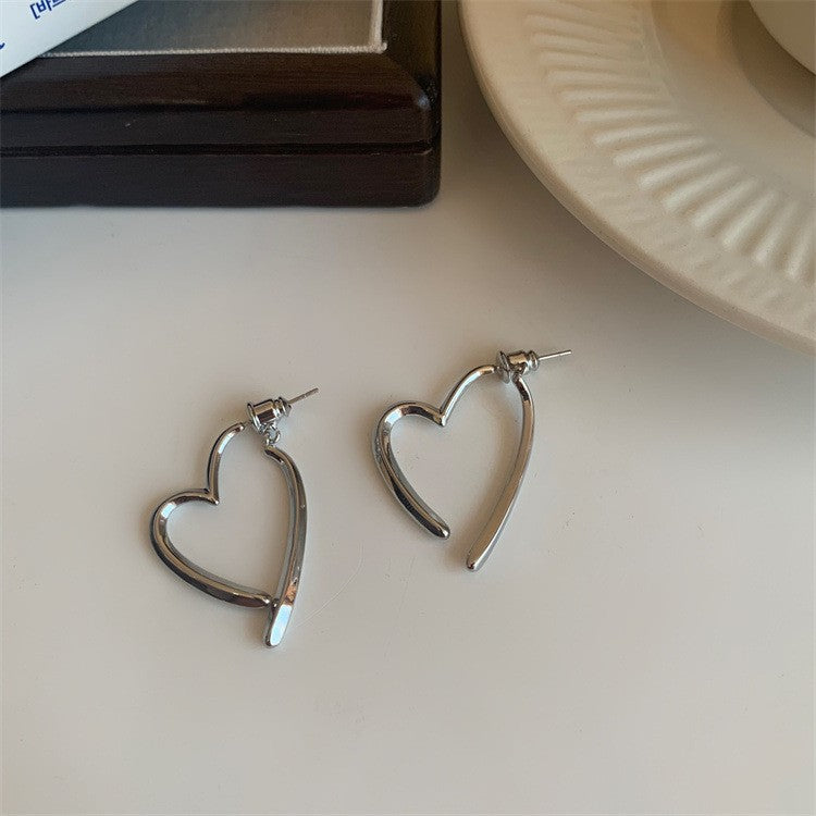 925 Silver Pin Love Earrings