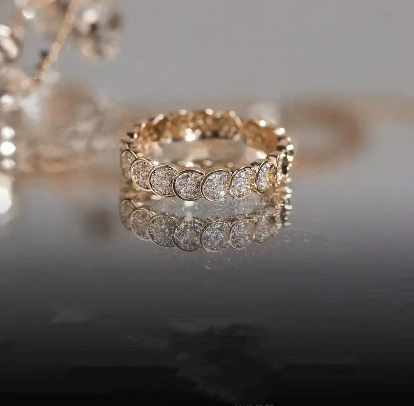 Sequined Zirconia Adjustable Ring