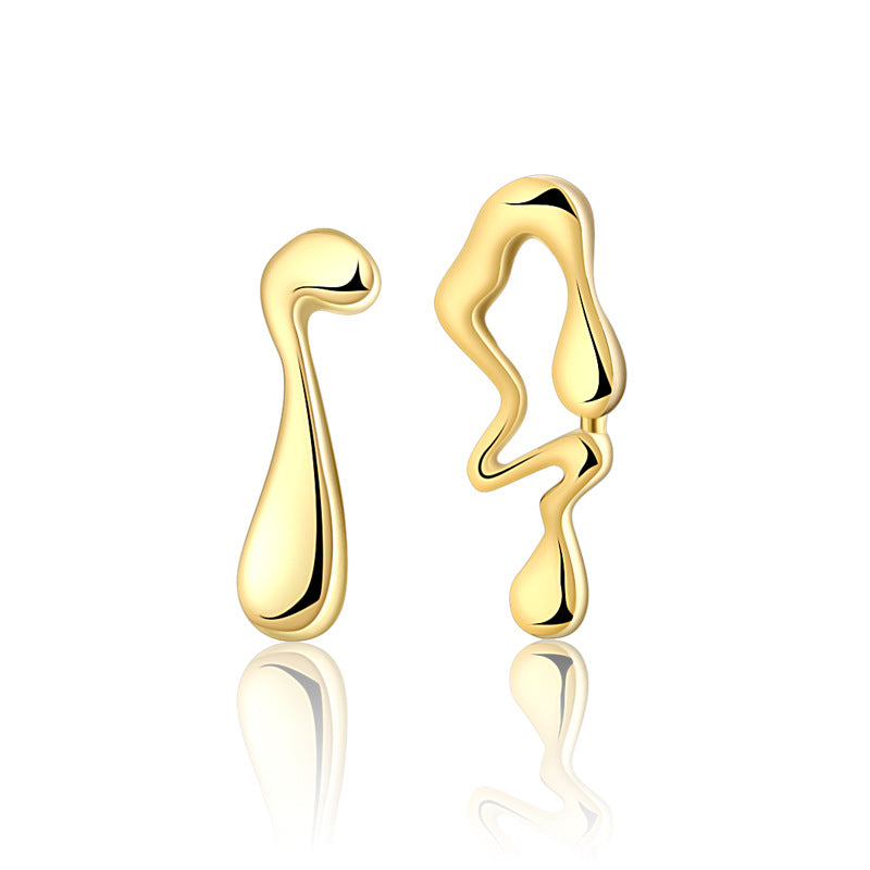 925 Sterling Silver Irregular Water Drop Earrings