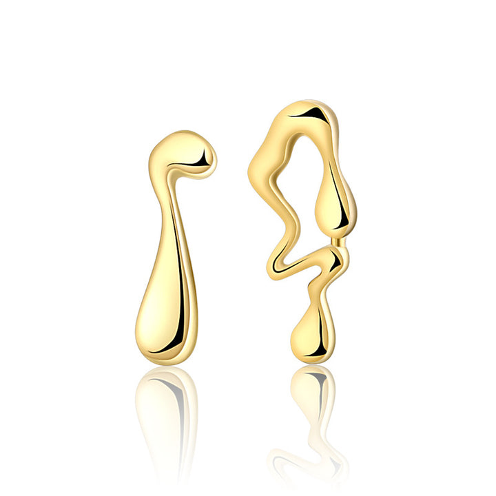 925 Sterling Silver Irregular Water Drop Earrings