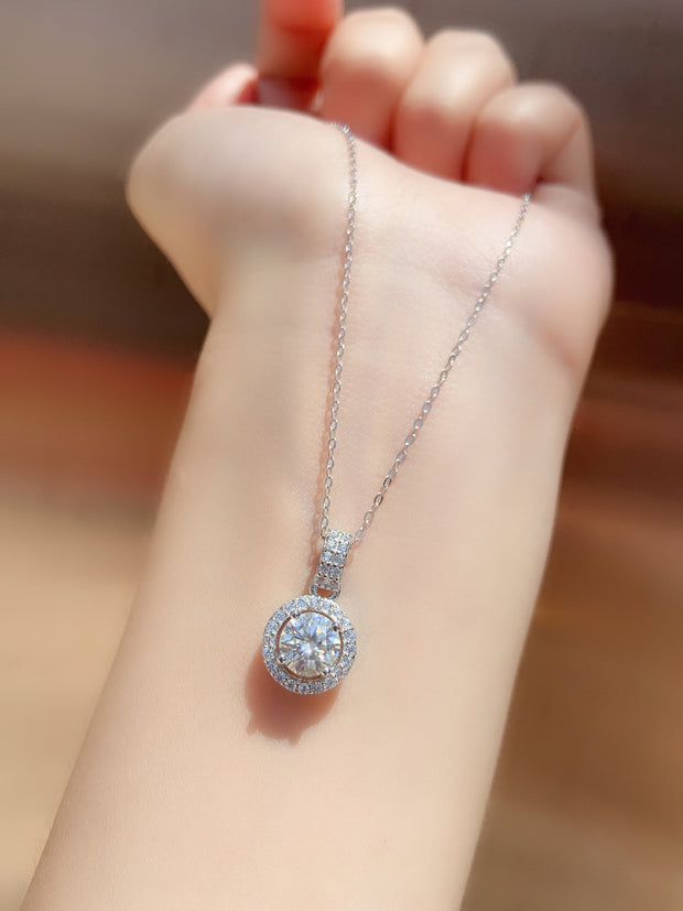 Moissanite 925 Silver Sun Eye Necklace