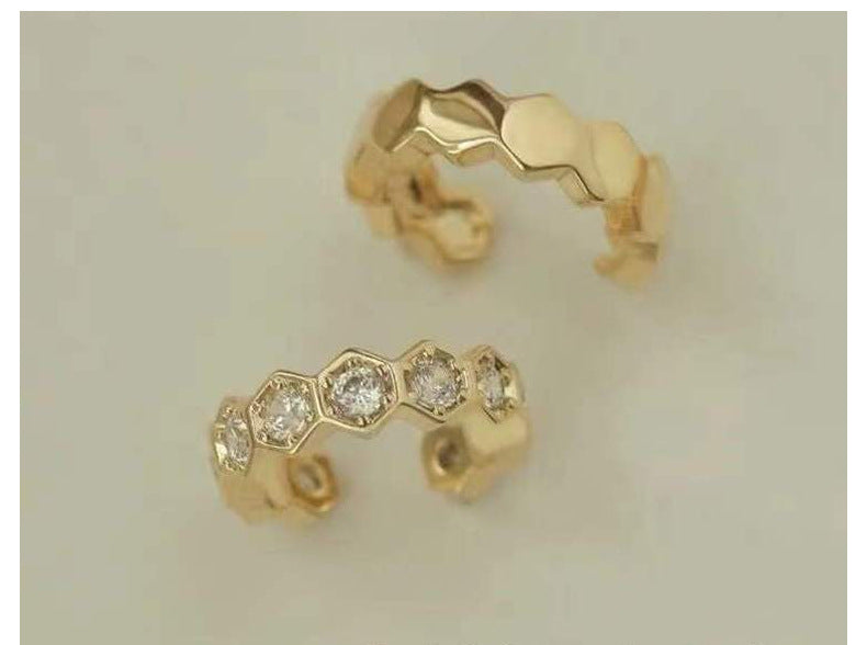 Sterling Silver Zirconia Geometric Ear Cuff