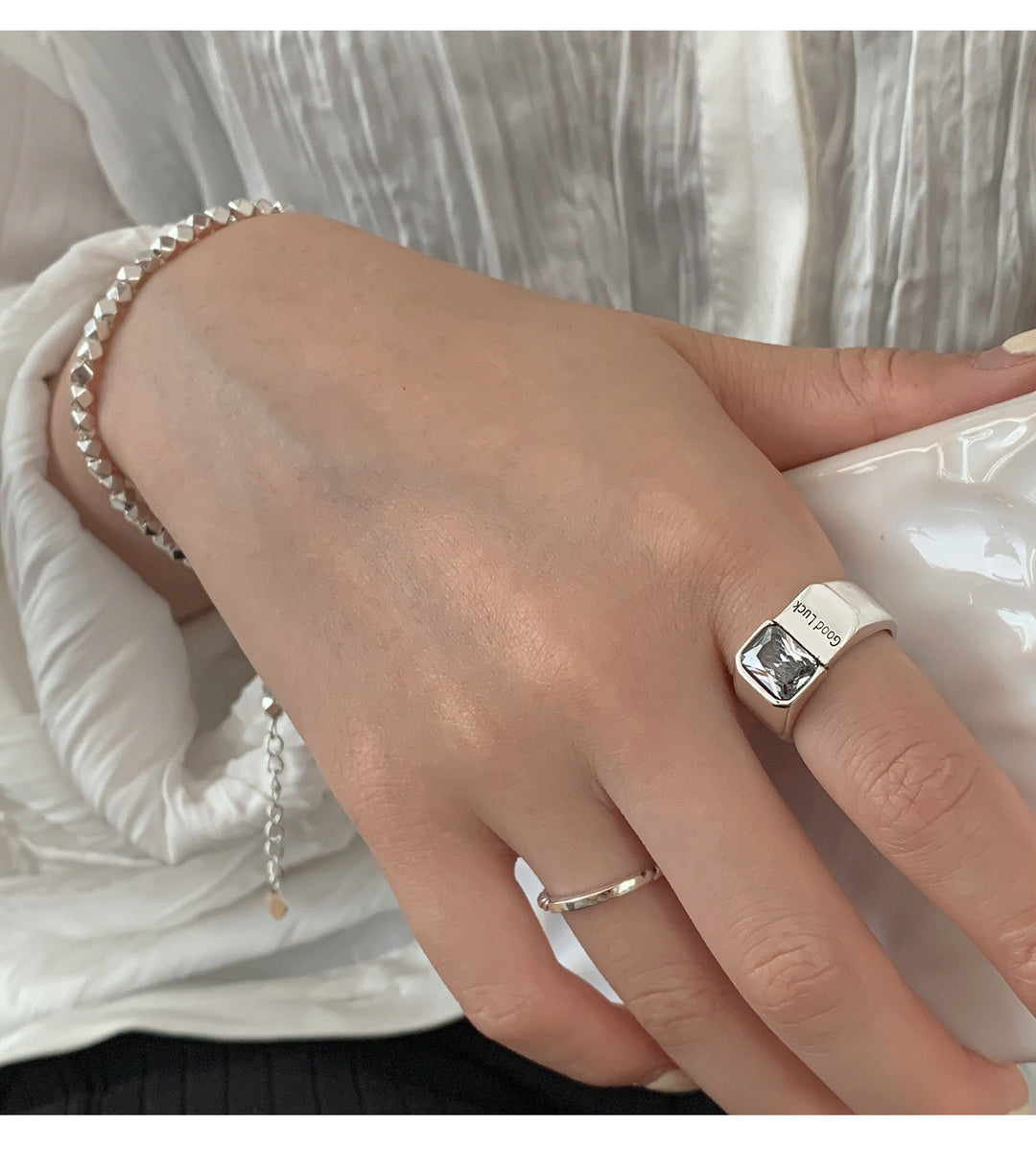 Good Luck Zircon Open Ring
