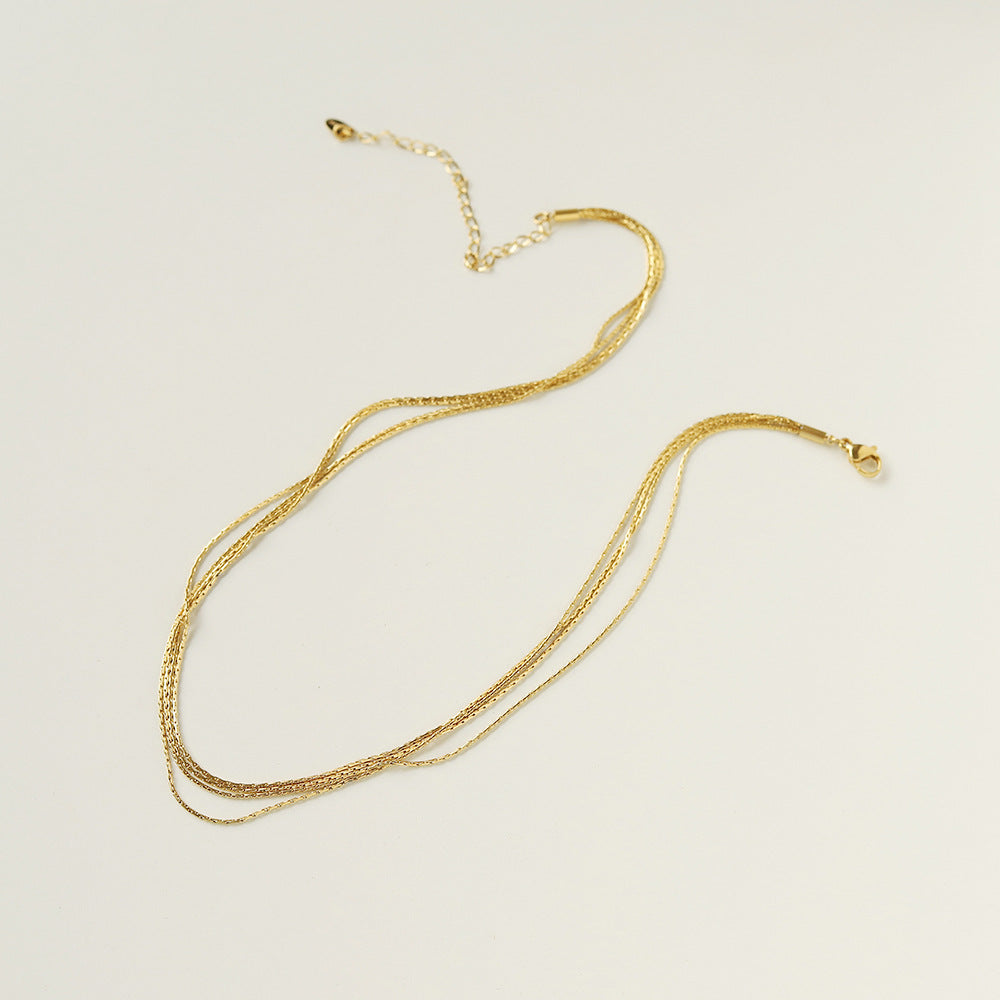 Gold Thread Layered Necklace