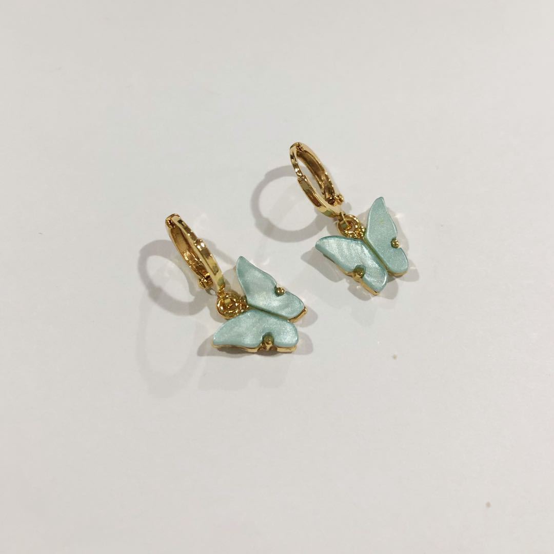 Pearl Butterfly Huggie Earrings