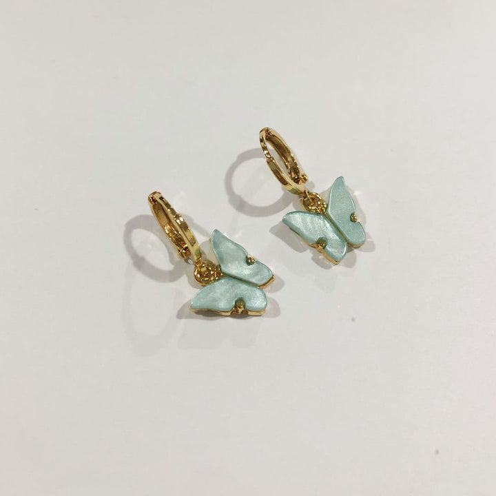 Pearl Butterfly Huggie Earrings