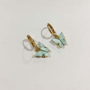 Pearl Butterfly Huggie Earrings