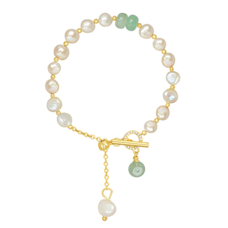Freshwater Pearl & Aventurine Bracelet