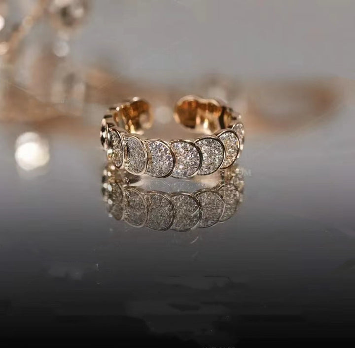 Sequined Zirconia Adjustable Ring