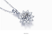 Moissanite 925 Silver Sun Flower Necklace