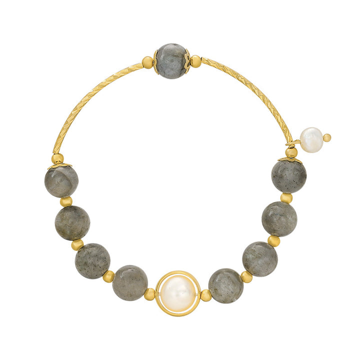Baroque Freshwater Pearl Moonstone Bracelet