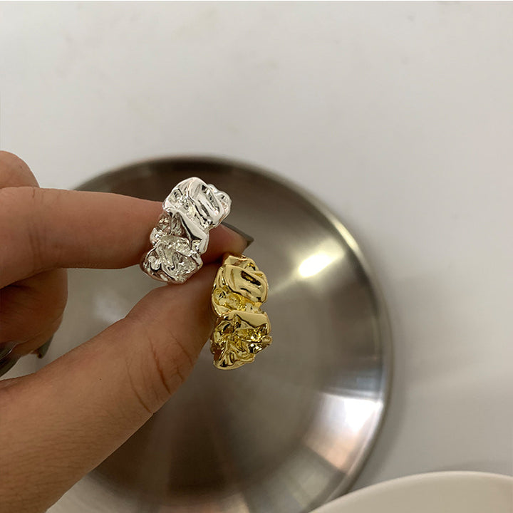 Metal Folded Lava Ring