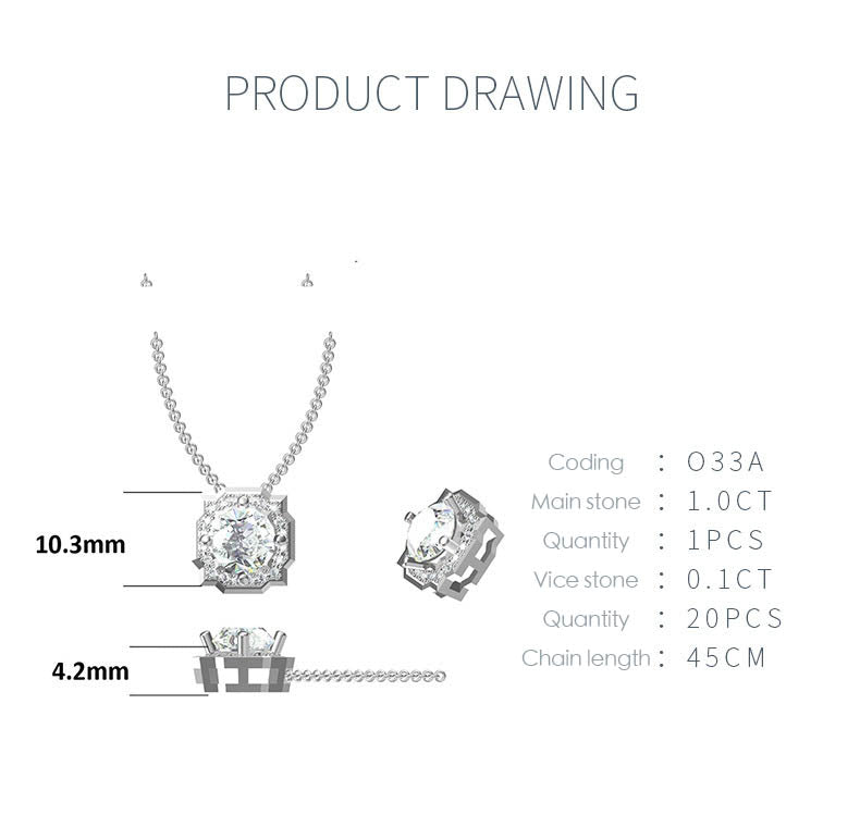 Ornate Square-Frame Moissanite Necklace