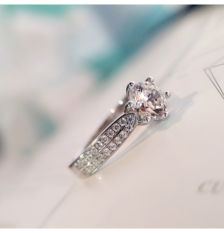 Lumina Double-Pavé Moissanite Solitaire Ring