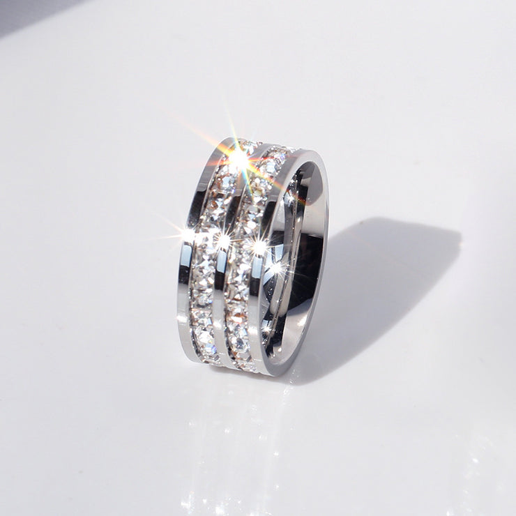 Full Diamond Titanium Ring
