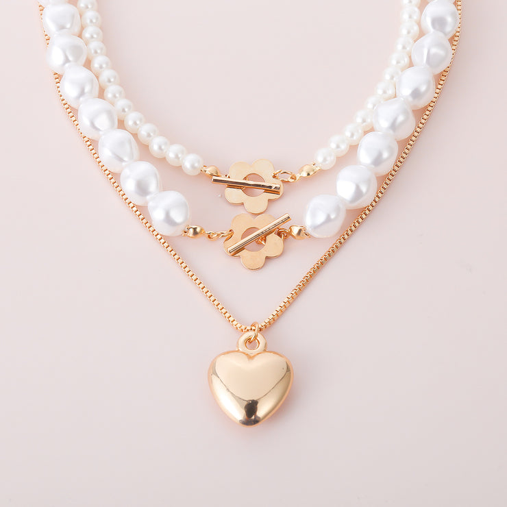 Innocent Heart Pearl Layering Neckalce