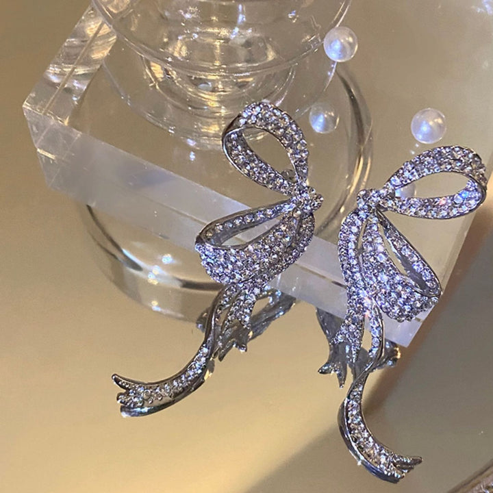 Bow Ribbon Zirconia Earrings