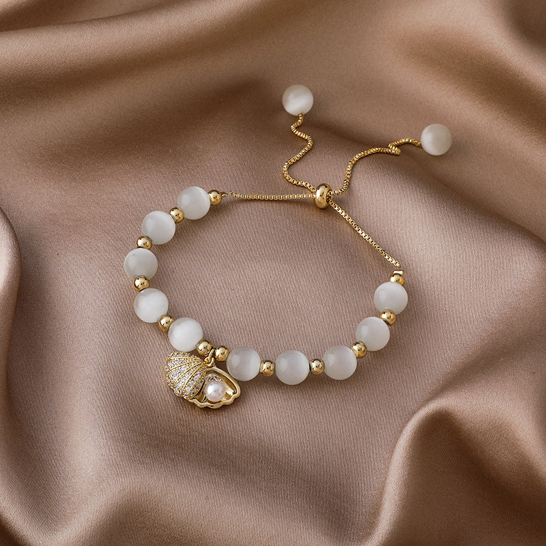 Seashell Opal Bead Bracelet