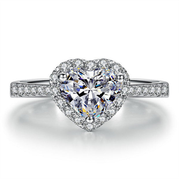 Moissanite 925 Silver True Love Heart Ring