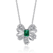 Emerald Butterfly  925 Silver Necklace