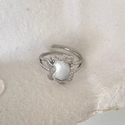 Silver Simple Unique Adjustable Ring