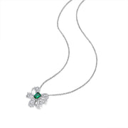 Emerald Butterfly  925 Silver Necklace