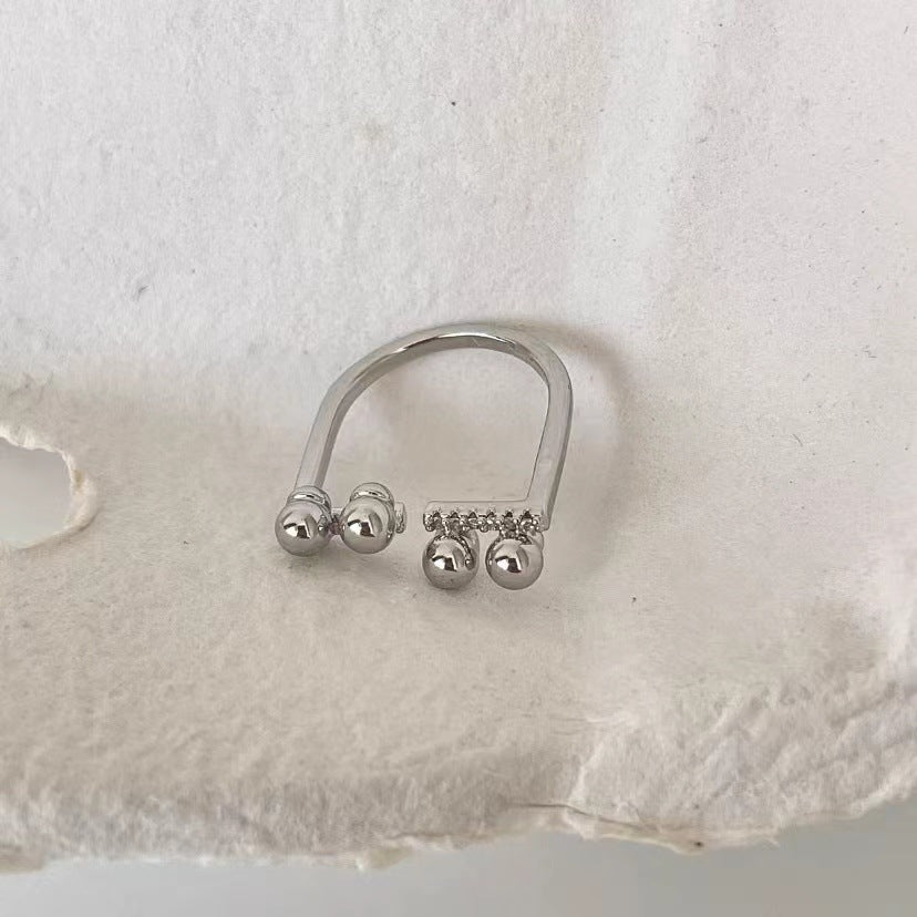 Silver Simple Unique Adjustable Ring
