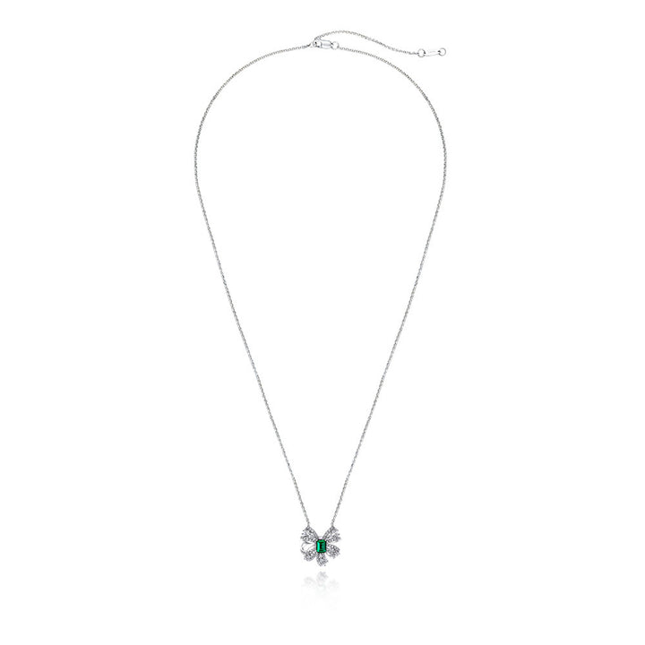 Butterfly Bow Emerald & Moissanite Jewelry Set