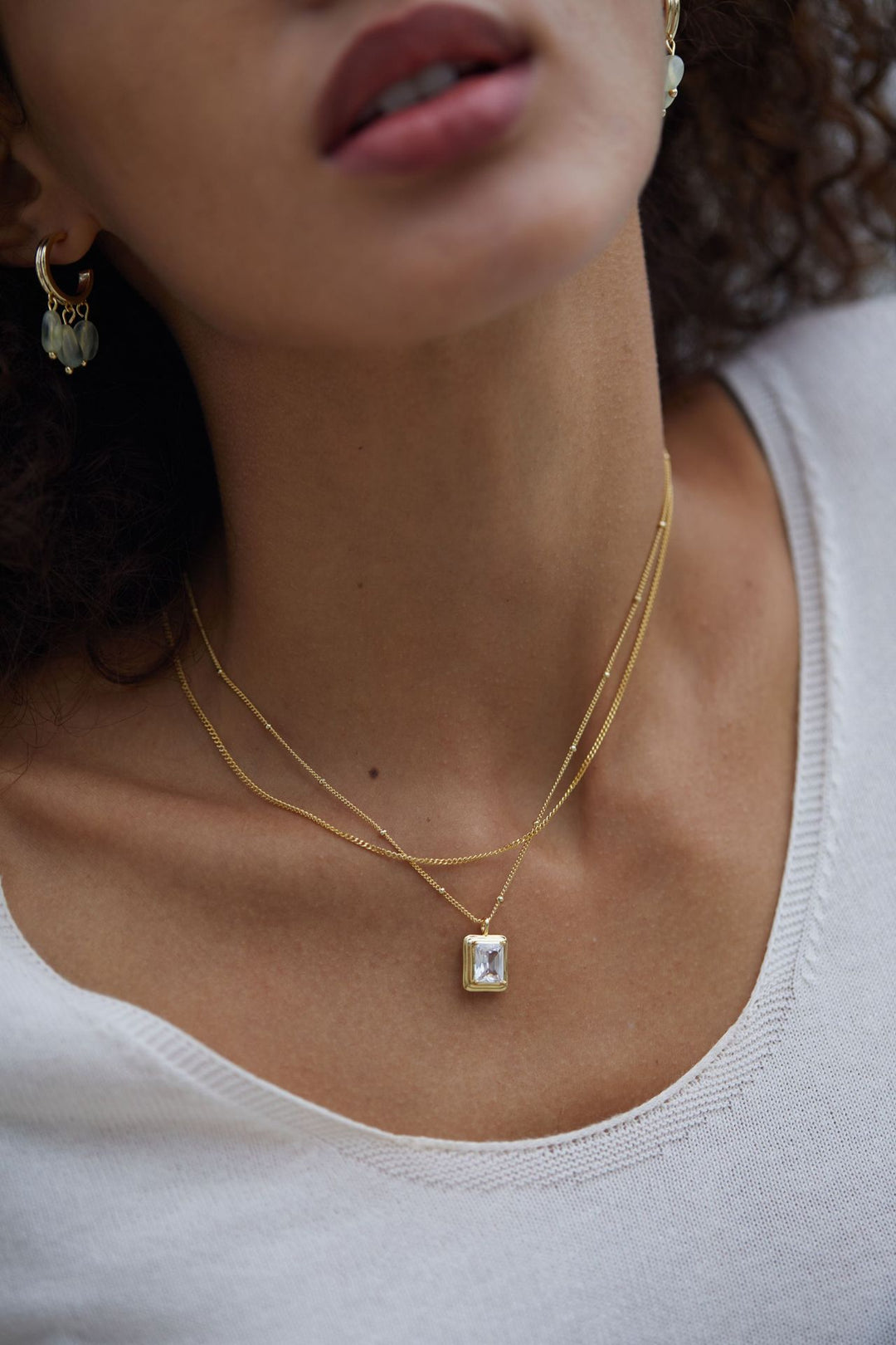 Sterling Silver Square Perfume Bottle French 5a Grade Zirconia Necklace