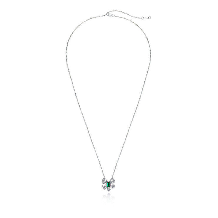 Emerald Butterfly  925 Silver Necklace