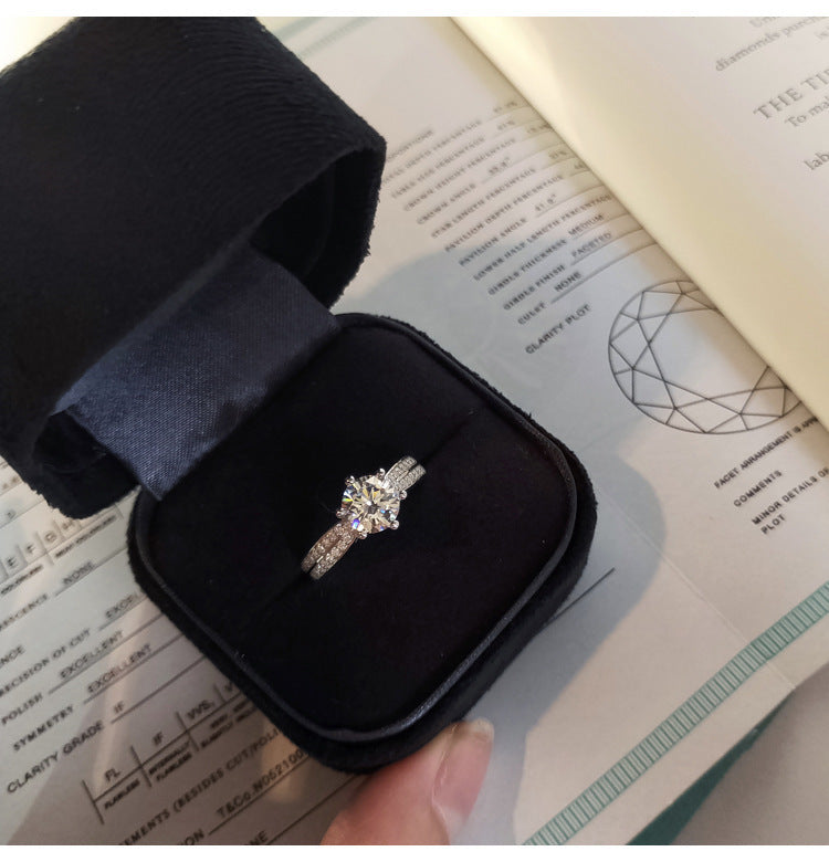 Lumina Double-Pavé Moissanite Solitaire Ring