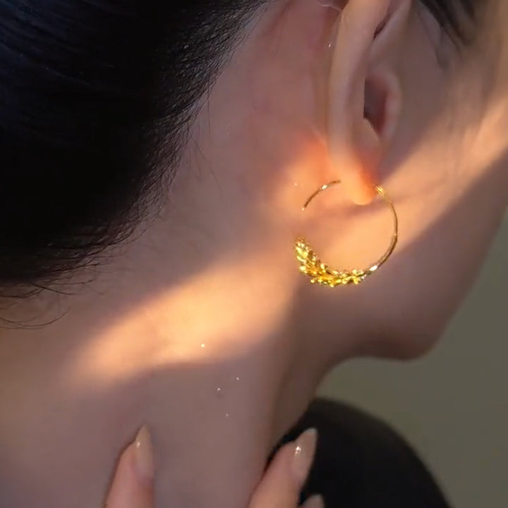French Wheat Hoop Earrings