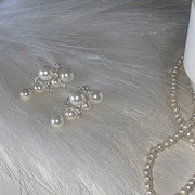 Pearl Zirconia Stud Earrings