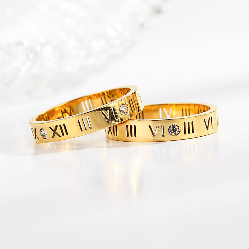 Openwork Roman Numeral Ring