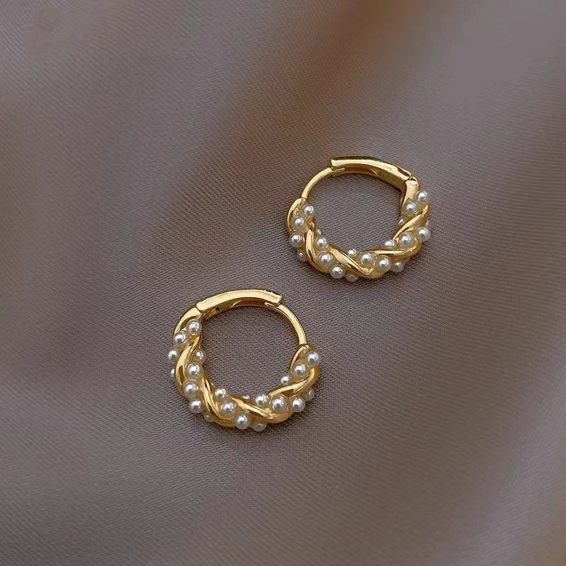 Little Pearl Hoop Earrings