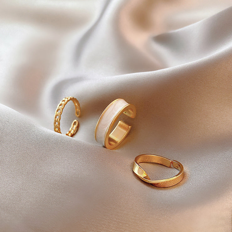 Minimalist Three Piece Ring Set