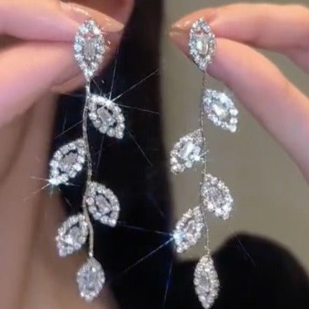 Leaf Crystal Earrings