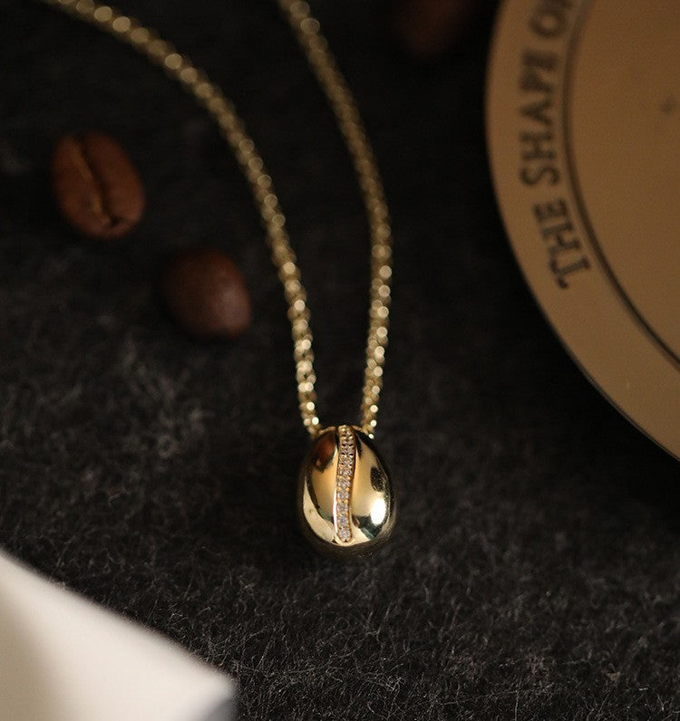 Coffee Bean Sterling Silver Necklace