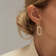 Gold Rectangle Hoops