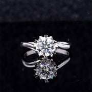 Moissanite 925 Silver Snowflake Twisted Arm Ring