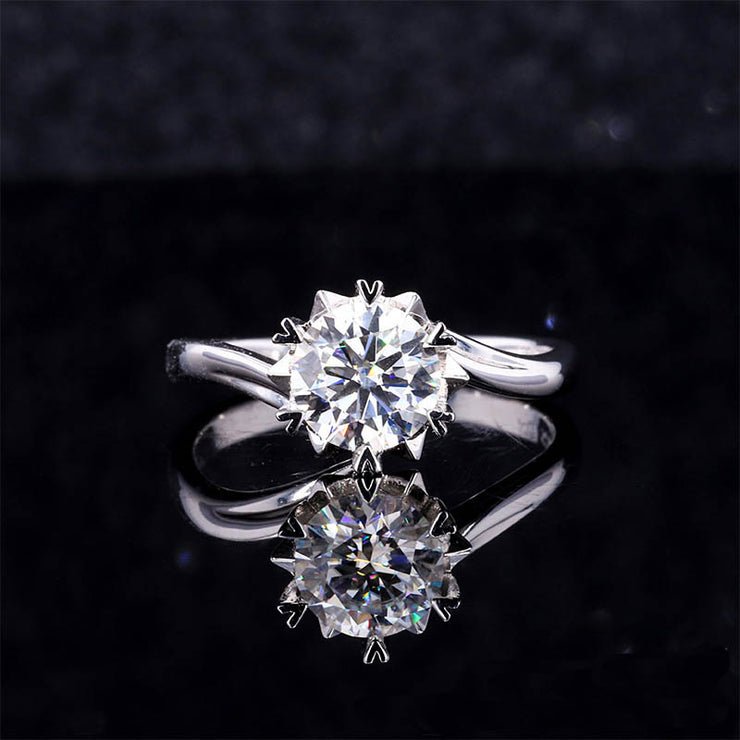 Moissanite 925 Silver Snowflake Twisted Arm Ring