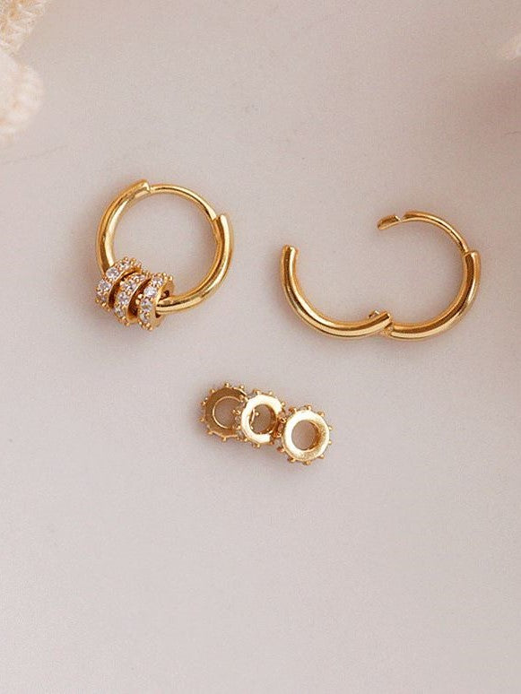Delicate Rhinestone Hoop Earrings